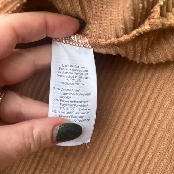 Madewell Texture & Thread Turtleneck Ribbed Golden Brown XS - Picture 11 of 11